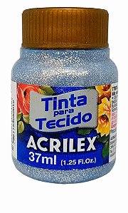TINTA TECIDO GLITTER ACRILEX 37ML - 202 PRATA