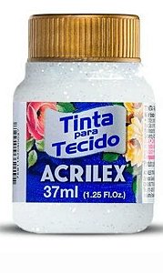 TINTA TECIDO GLITTER ACRILEX 37ML - 209 CRISTAL