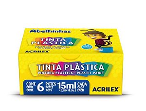 TINTA PLASTICA 15ML C/6 CORES ACRILEX