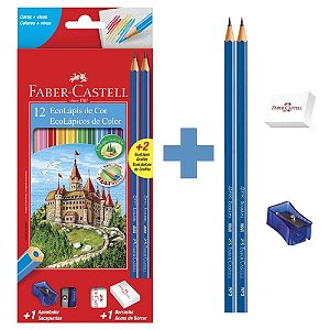 LAPIS DE COR 12 CORES FABER-CASTELL KIT 120112+2N