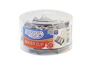 CLIPES PARA PAPEL BINDER 25MM PRETO C/48 UN BRW