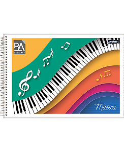 CADERNO ESPIRAL 200X140MM FLEX MUSICA 40FLS BASIC ART  JANDAIA