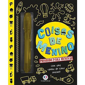 DIÁRIO COISAS DE MENINO COM CANETA INVISÍVEL