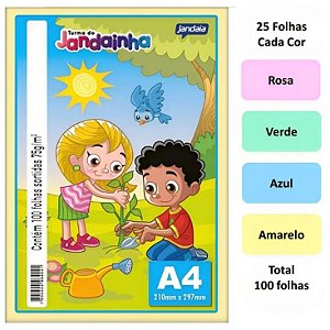 PAPEL JANDAINHA SORTIDO 75G A4 C/ 100 FLS