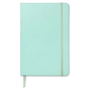CADERNO COSTURADO C/PAUTA A5 VERDE ÁGUA 96FLS