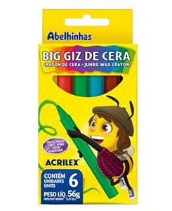 GIZ DE CERA BIG C/ 6 CORES ACRILEX