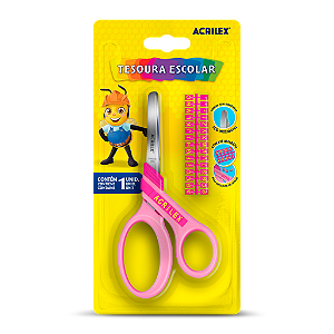 TESOURA LETRAS ROSA ACRILEX