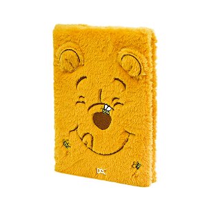 CADERNO DE ANOTAÇÕES 1/4 FLUFFY PELÚCIA  URSINHO POOH