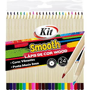 LAPIS DE COR 24 CORES KIT SMOOTH WOOD KIT