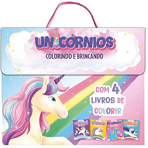 LIVRO DE COLORIR UNICORNIO C/ 4 LIVROS