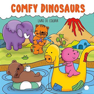 Livro de Colorir Comfy Dinosaurs