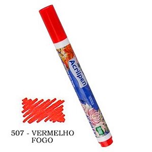 CANETA ACRILPEN COR VERMELHO FOGO
