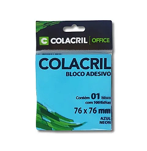 BLOCO ADESESIVO AZUL NEON 76x76 MM 100 FL