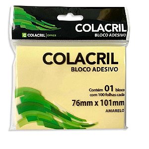 BLOCO ADESIVO AMARELO 76x102 MM 100 FLS