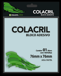 BLOCO ADESIVO AZUL PASTEL76x76MM 100FLS