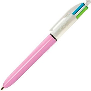 CANETA ESFEROGRAFICA 4 CORES FASHION CORPO ROSA BIC
