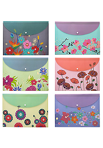 PASTA COM BOTÃO HORIZONTAL FLOWERS SELECT MOLIN