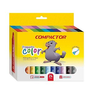 Caneta Hidrográfica Color 24 cores Compactor