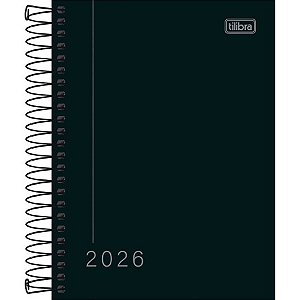 AGENDA ESPIRAL DIÁRIA 11,7 X 16,4 CM PEPPER PRETA 2026
