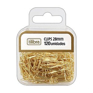 CLIPS 28MM DOURADO COM 120UND TILIBRA