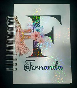 Agenda Alfabeto Floral Holográfico