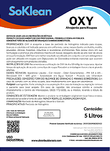 OXY ALVEJANTE S/ CLORO TEXTIL 5 LITROS LAVANDERIA PROFISSIONAL - SOKLEAN