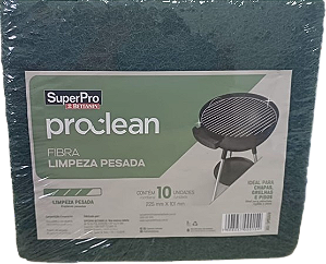 FIBRA DE LIMPEZA PESADA PROCLEAN 225X101MM (10 UN) VERDE - SUPERPRO
