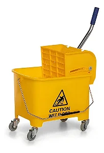 BALDE ESPREMEDOR 20L C/ DIVISOR DE ÁGUA E ESPREMEDOR C/ ALAVANCA AMARELO - NOBRE