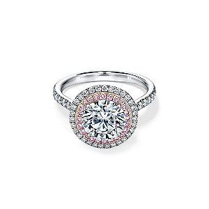 Solitário com pedras de Rubi e Diamantes