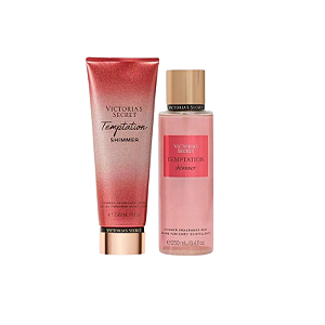 Kit Shimmer Body Splash 250ml + Creme Hidratante Temptation 236ml Victoria's Secret
