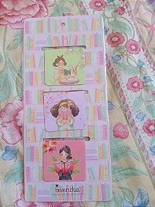 Kits 3 mercadores de página magnético Amor por livros
