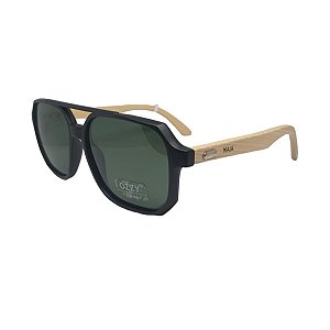 Óculos Masculino Polarizado Aviador Moderno Haste bambu Stamford