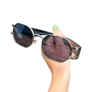 Óculos de Sol Unissex Metal Premium Oval Tendencia UV400