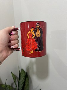 Caneca Preta Personalizada Rosa Caveira Melhor Qualidade!!!