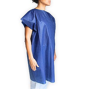 Avental Descartável Sem Manga Azul Profissional - Pct C/ 10