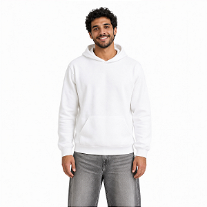 Blusa de Moletom Canguru Branca
