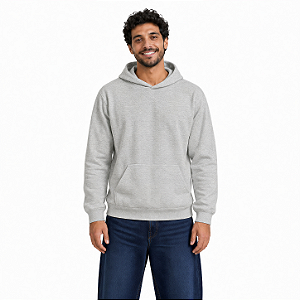 Blusa de Moletom Canguru Cinza Mescla