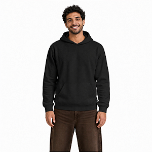 Blusa de Moletom Canguru Preta