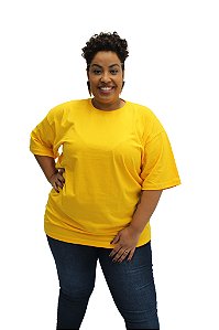 Camiseta Amarelo Canário Unissex Plus Size 100% Algodão