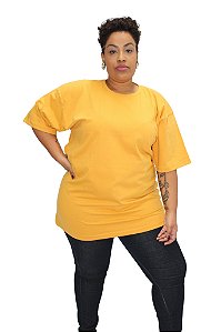 Camiseta Amarelo Mostarda Unissex Plus Size 100% Algodão