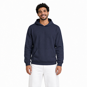 Blusa de Moletom Canguru Azul Marinho