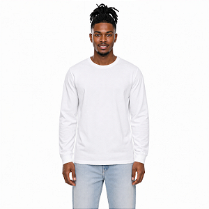 Camiseta Branca Manga Longa 100% Algodão Unissex
