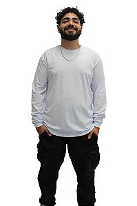 Camiseta Branca Manga Longa 100% Algodão Unissex