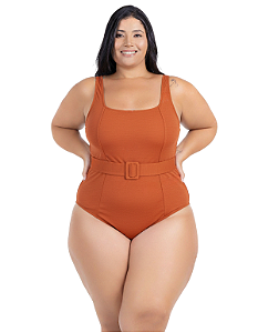 Maio Plus Size Com Cinto Ajustavel Decote Nas Costas Chique 2025