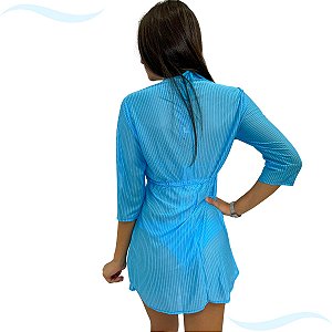 Saida De Praia Camisete Ajustável C/Transparência Moda 2025