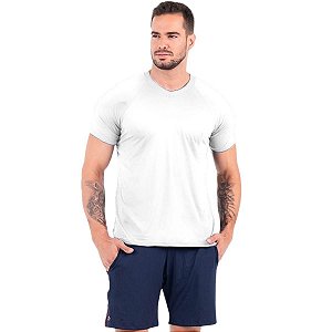 Camisa Manga Curta Com Gola V Poliamida Tecido Dry