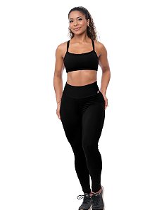 Conjunto Esportivo Feminino Calça Lisa Com Top Alças Finas