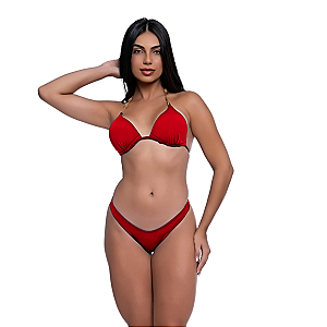 Biquíni Feminino Com Bojo Fixo Calcinha Asa Delta Alça Corda
