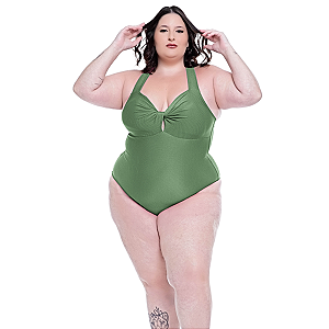 Maiô Plus Size Feminino Com Bojo Amarração nas Costas