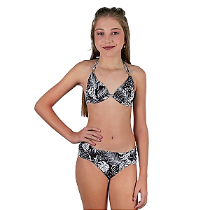 Biquíni Feminino Estampado Juv Moças Bojo Calcinha Borboleta